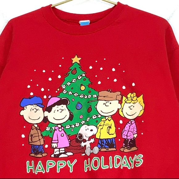 Vintage Happy Holidays Snoopy Family Peanuts Sweatshirt Size XL - Picture 3 of 7